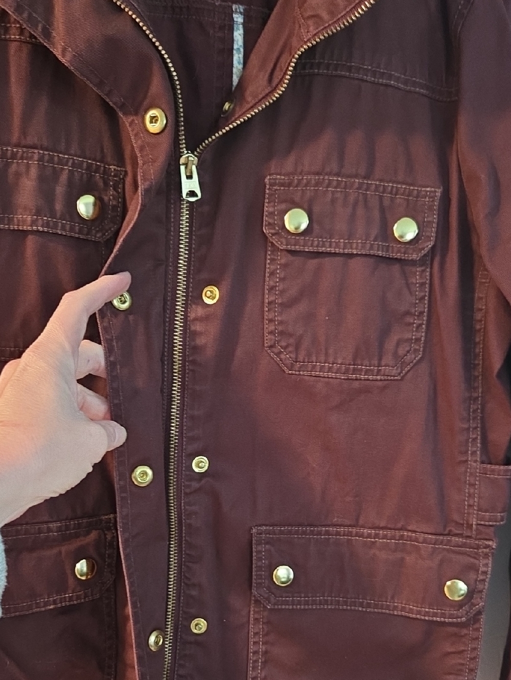 J Crew Burgandy Barn Jacket Size Medium - Picture 4 of 4